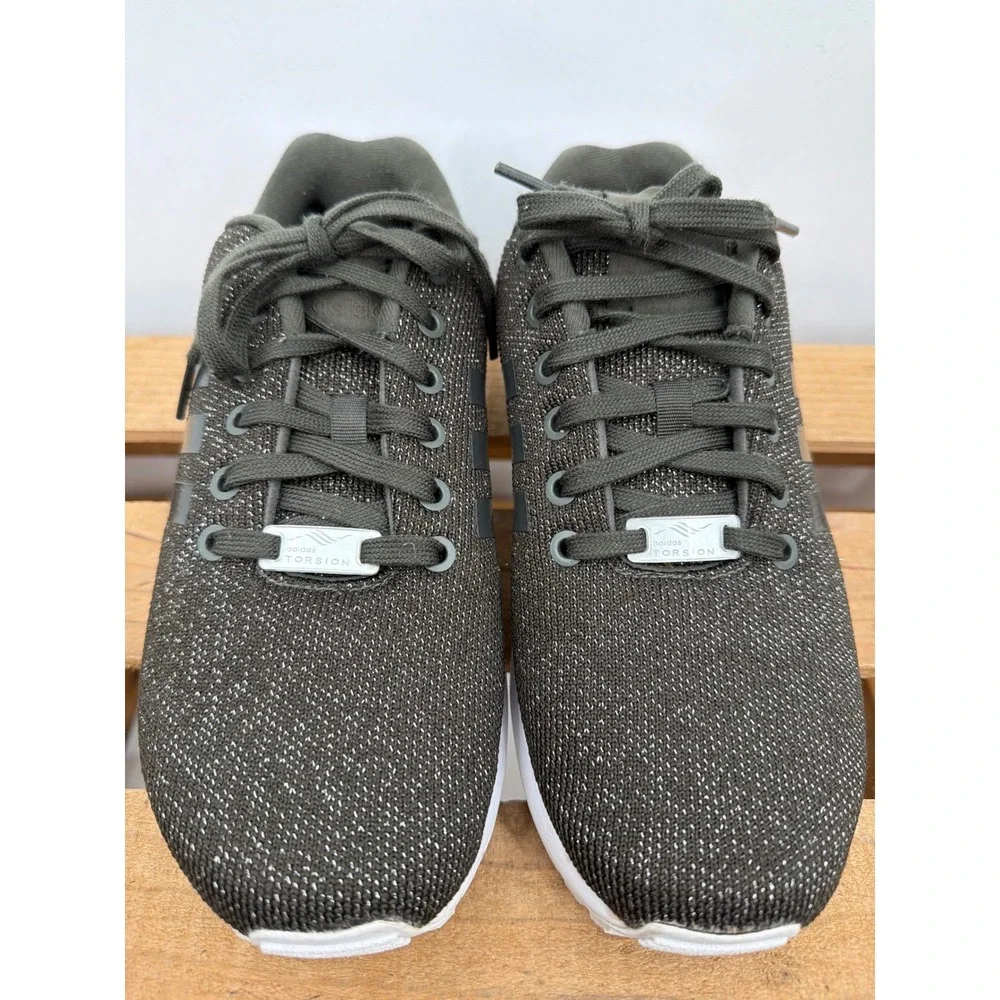 Adidas ZX Flux Womens 8‎ Olive Green Knit Metallic Torsion Sneakers BY9210